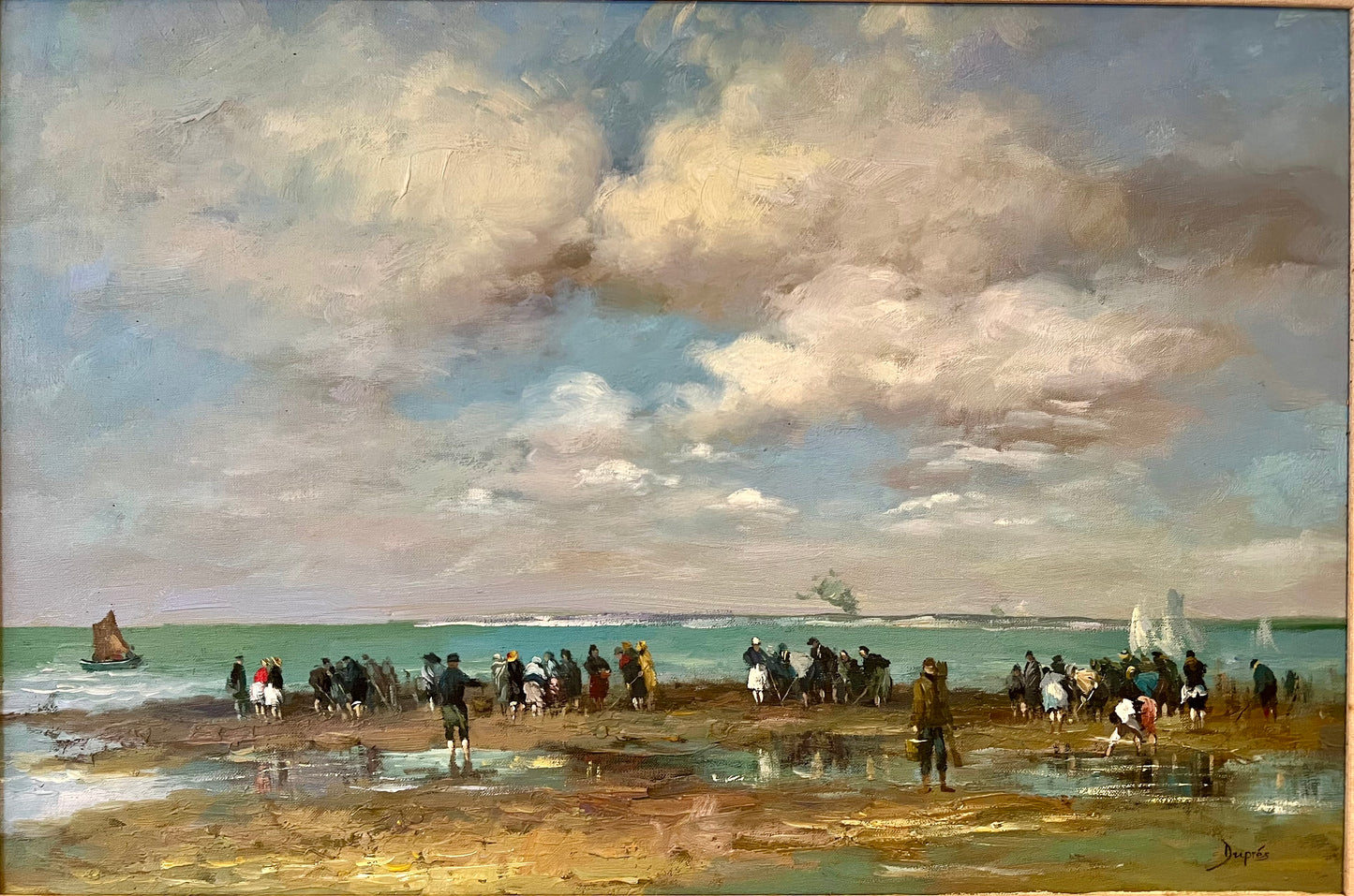 'Figures on a beach', after Eugène Boudin (1824-1898)