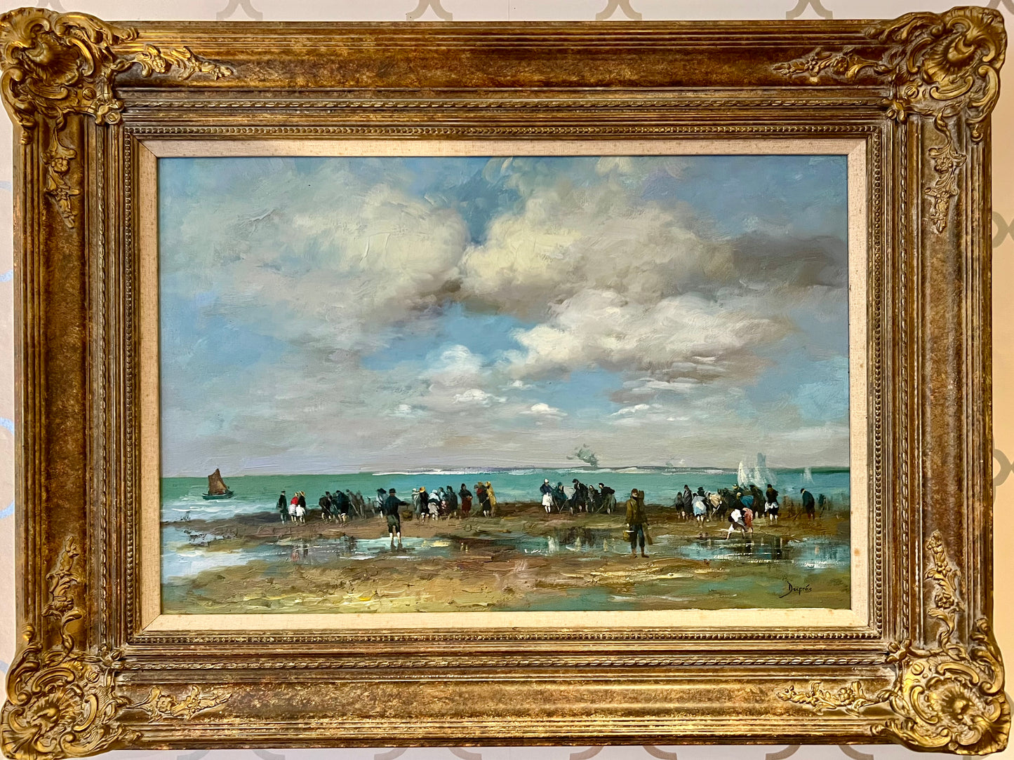 'Figures on a beach', after Eugène Boudin (1824-1898)